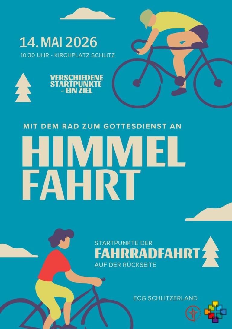 Himmelfahrt - Mit dem Rad zum Gottesdienst nach Schlitz, 14. Mai 2026, 10.30 Uhr, Kirchplatz